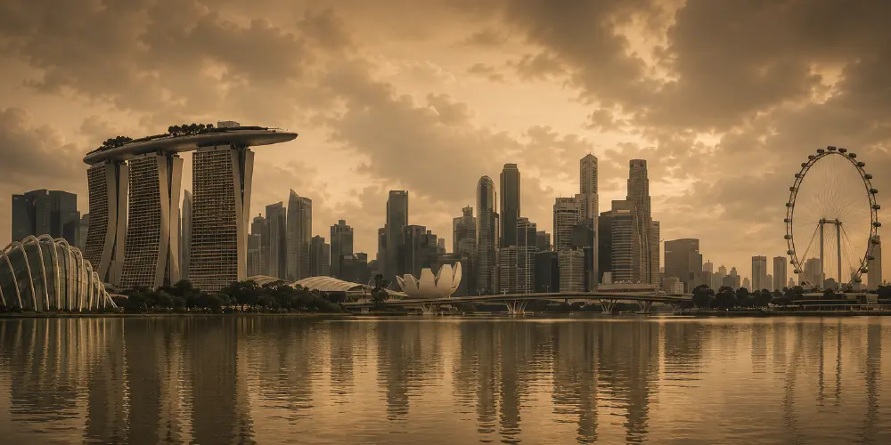 ai-voice-agent-singapore-cityscape Panoramic Singapore skyline representing AI voice automation for businesses.